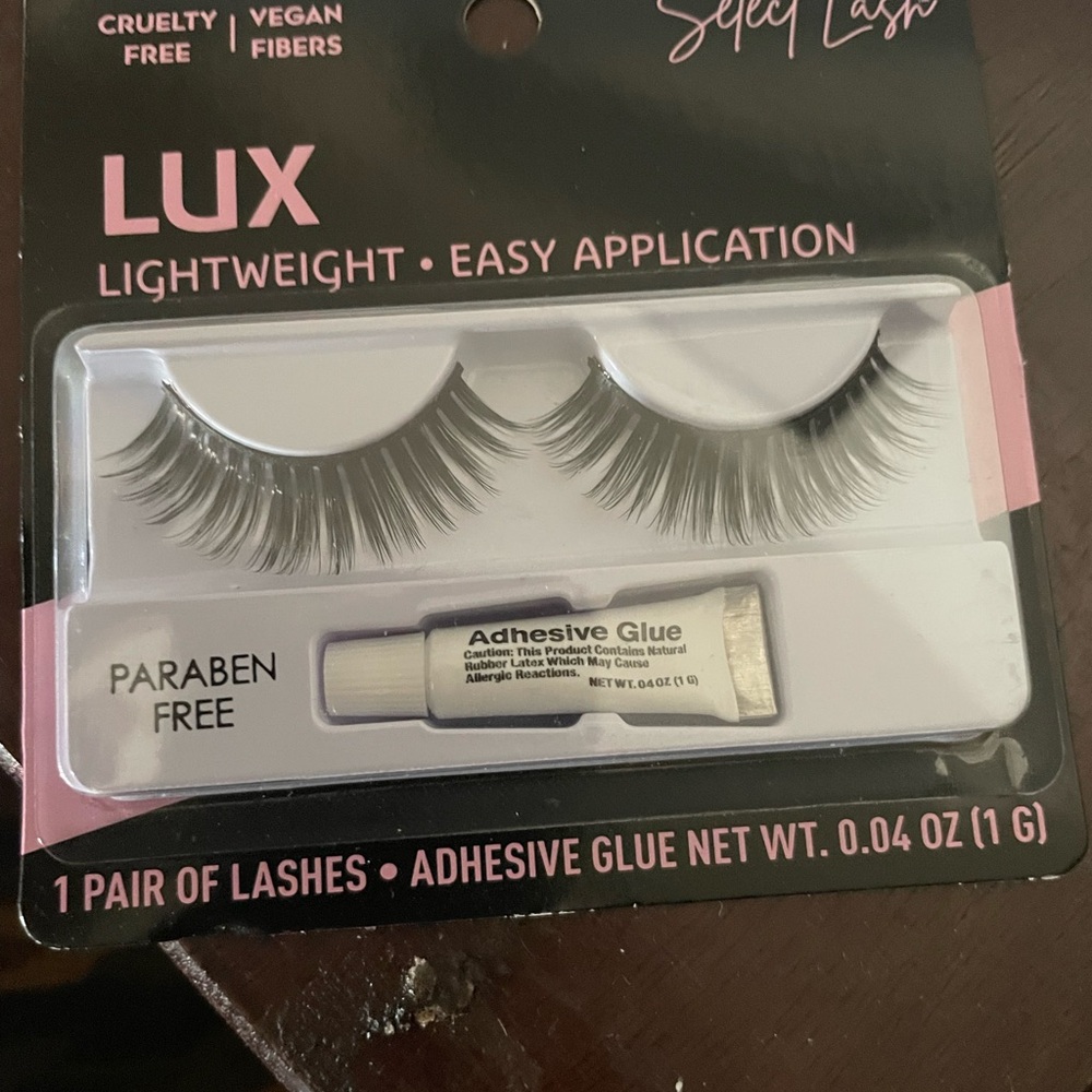 Lux False Eyelashes with Adhesive Glue - Black